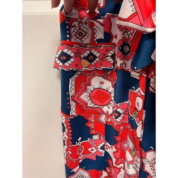 Tracy Negoshian Payton Belted Shirt Dress in Doodle in Bloom sz L NWT - Picture 4 of 7